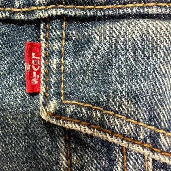 Levis Men Size 2XL 100% Cotton Denim Blue Jeans Standard Trucker Jacket - Picture 6 of 12